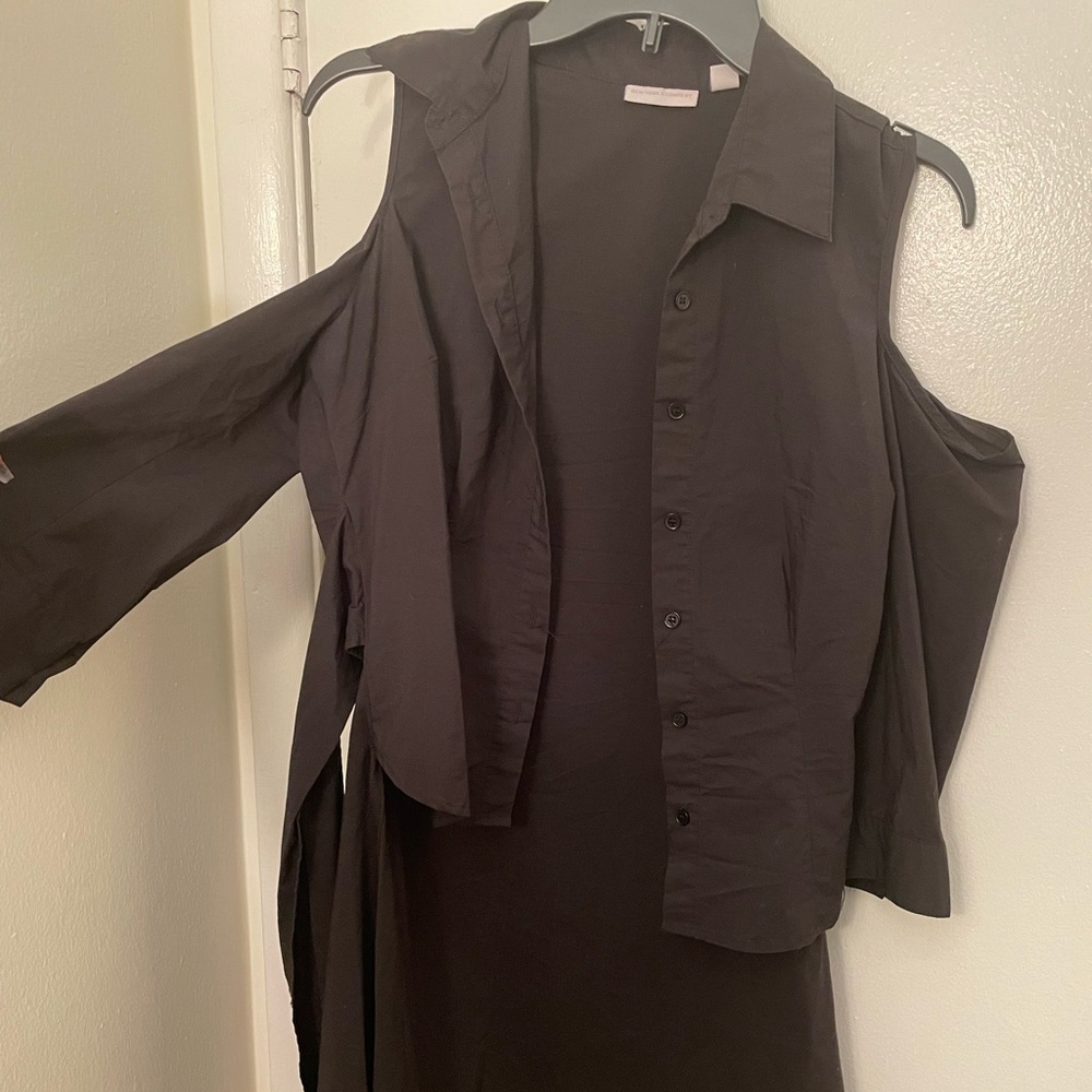 Black half up half down blouse